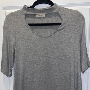Gray Cut-Out Tee